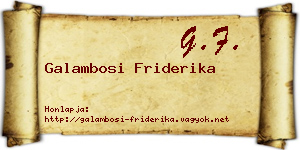 Galambosi Friderika névjegykártya